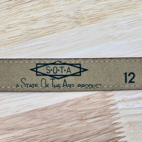 State of The Art Women's Size 12 Brown Faux Snake Skin Belt Western Boho Buckle - Picture 3 of 16